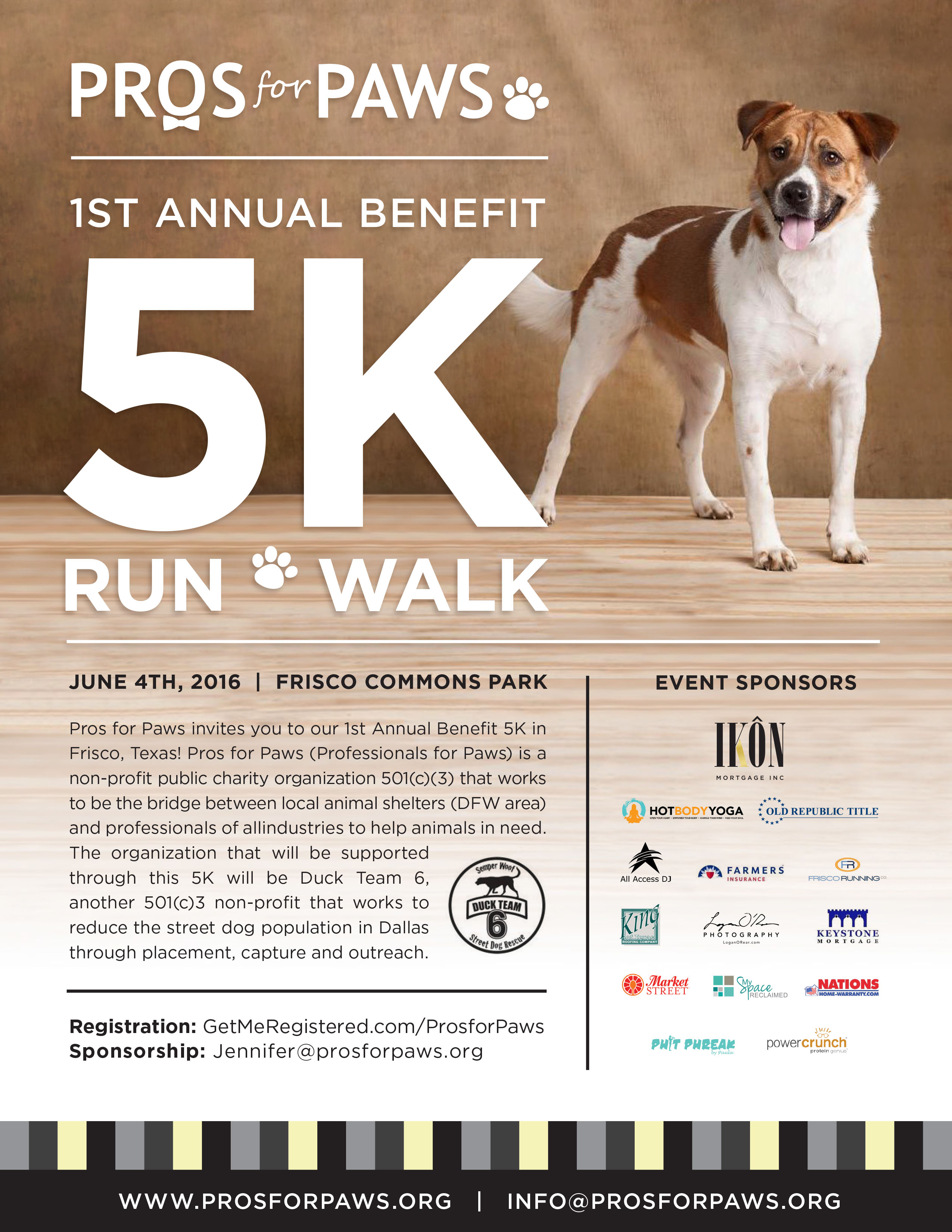 Pros for Paws 5K Flyer